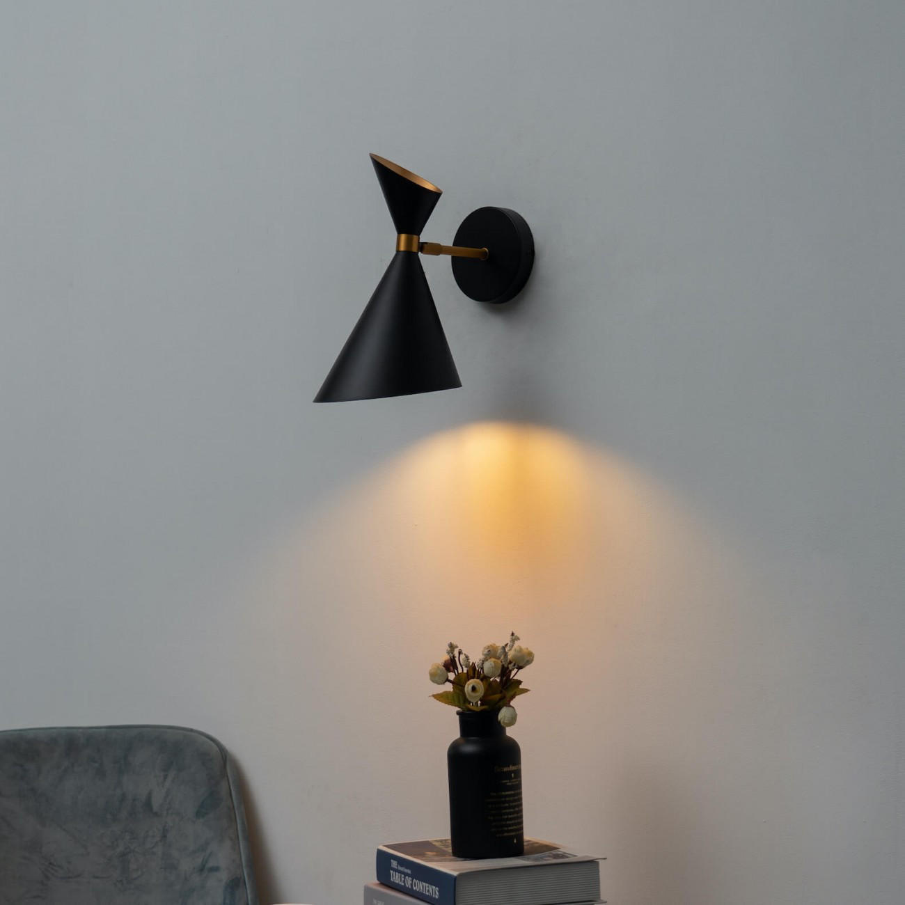 WANDLEUCHTE Valdivia, Schwarz und gold, 30cm - Goldfarben, Metall (18/30/30cm) - KOSILUM