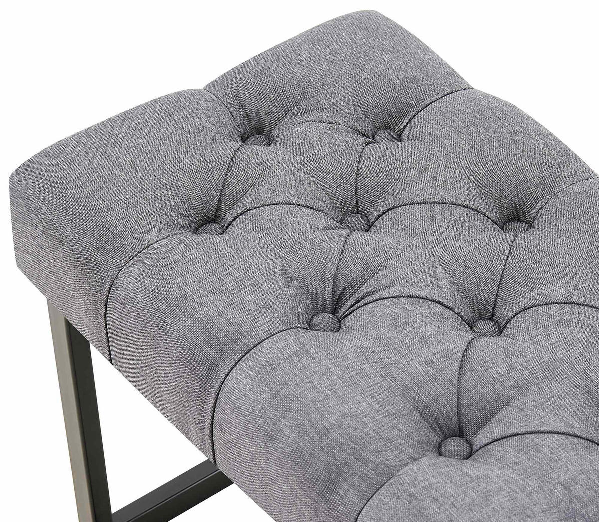 SITZBANK 100/38 cm Stoff Dunkelgrau - Dunkelgrau/Schwarz, Textil/Metall (100/46/38cm) - CLP