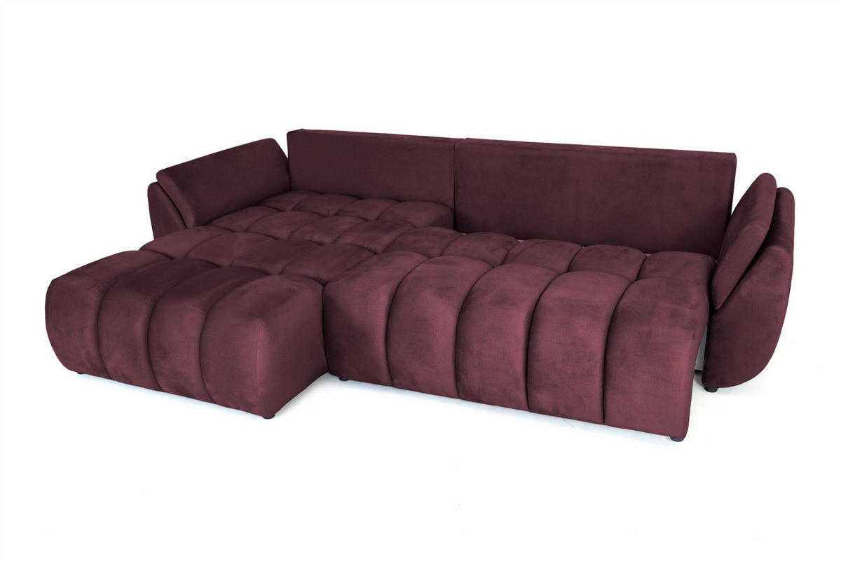 ECKSOFA Collin Mit Schlaffunktion - Bordeaux, Holzwerkstoff/Textil (280/185cm) - Fun Möbel