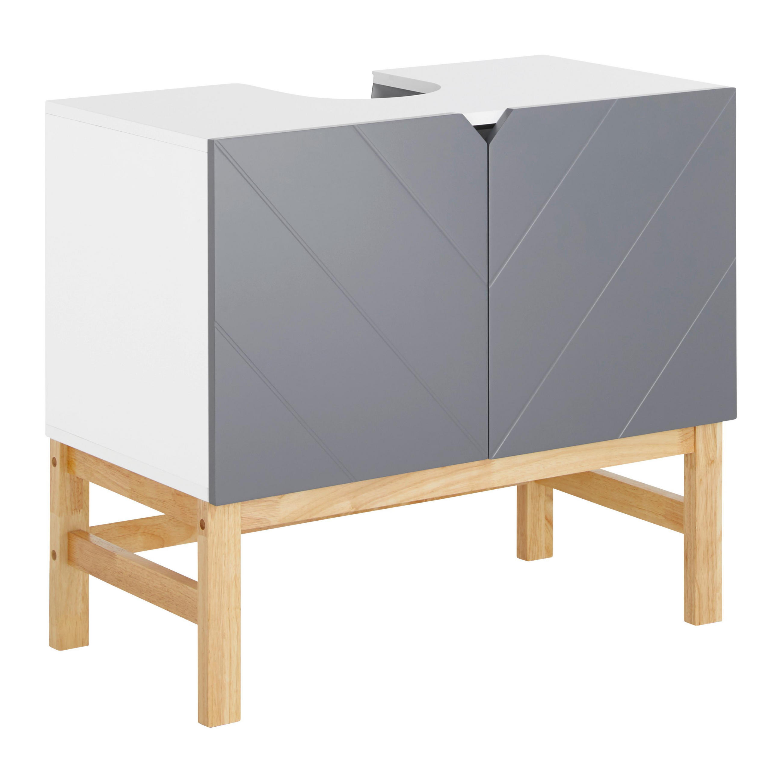 Bessagi Home Waschbeckenunterschrank Grau 70x65x40 cm