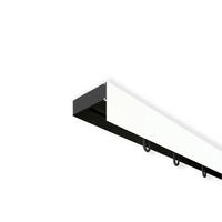 VORHANGSCHIENE SH, 1-läufig, Schiene schwarz, Blende 5 cm weiß, 180 cm - Weiß, Kunststoff (4.7/1.7/180cm) - SN Deco