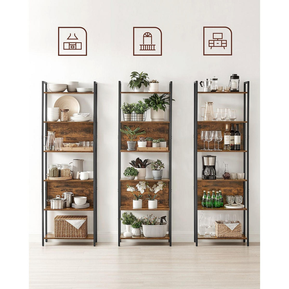 BÜCHERREGAL STANDREGAL - Braun, Holzwerkstoff (24/186/60cm) - Hansiro