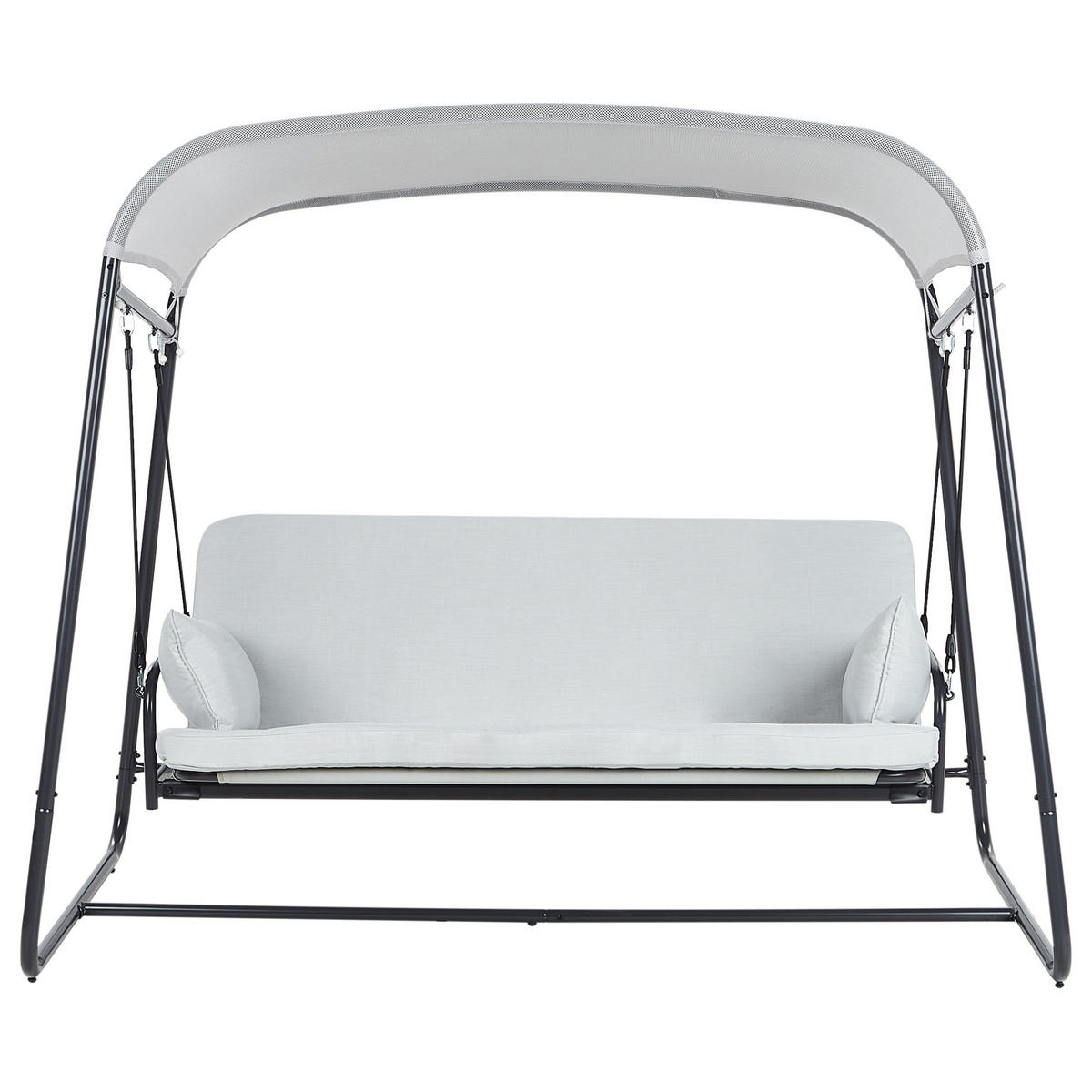 HOLLYWOODSCHAUKEL Grau Marsciano - Hellgrau, Metall (217/182/129cm) - Beliani