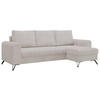 ECKSOFA Hugo Cord Weiß - Schwarz/Weiß, Textil/Metall (242/140cm) - MKS