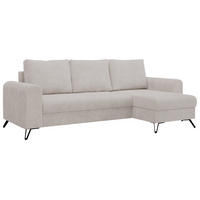 ECKSOFA Hugo Cord Weiß - Schwarz/Weiß, Textil/Metall (242/140cm) - MKS