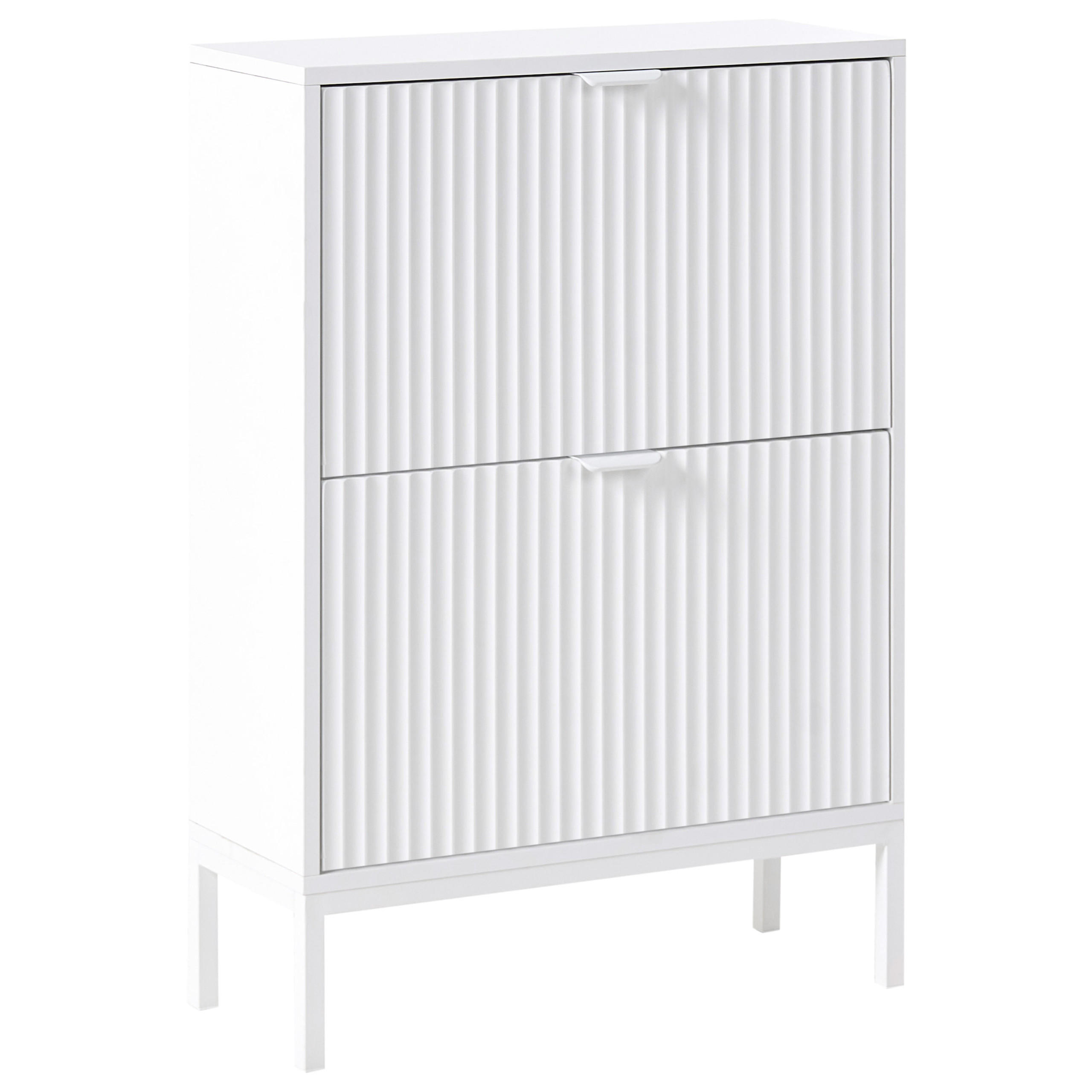 SCHUHSCHRANK Weiß Adelaide - Weiß, Holzwerkstoff (60/85/24cm) - Beliani