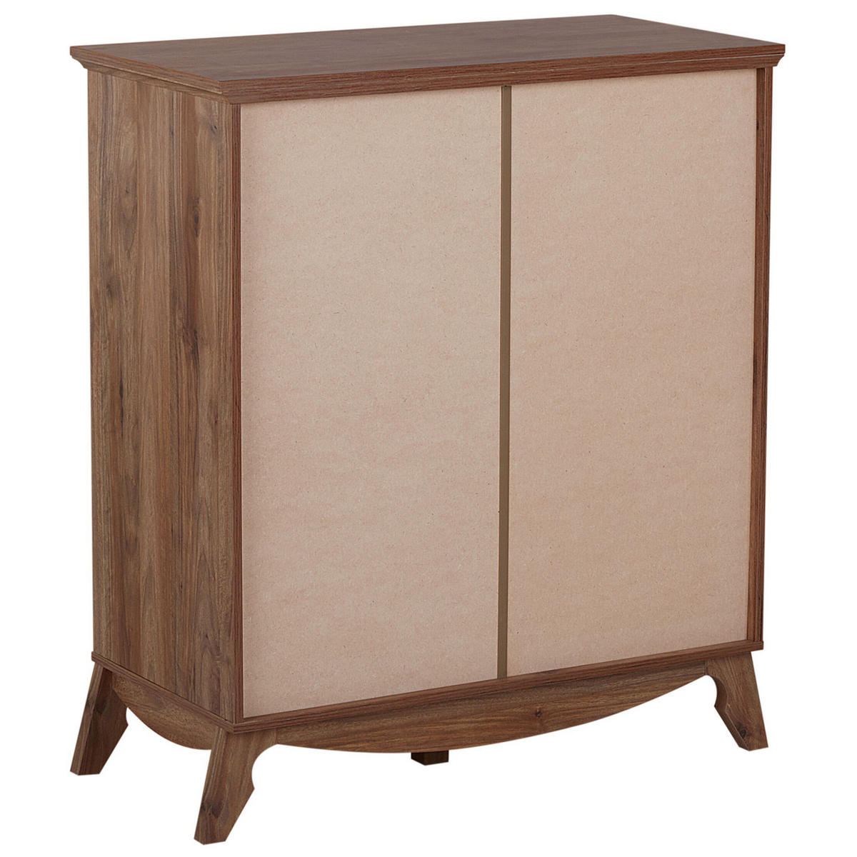 SIDEBOARD Tmavší Odstín dřeva Kuma - bílá/tmavě hnědá, kompozitní dřevo (79/92/40cm) - Beliani