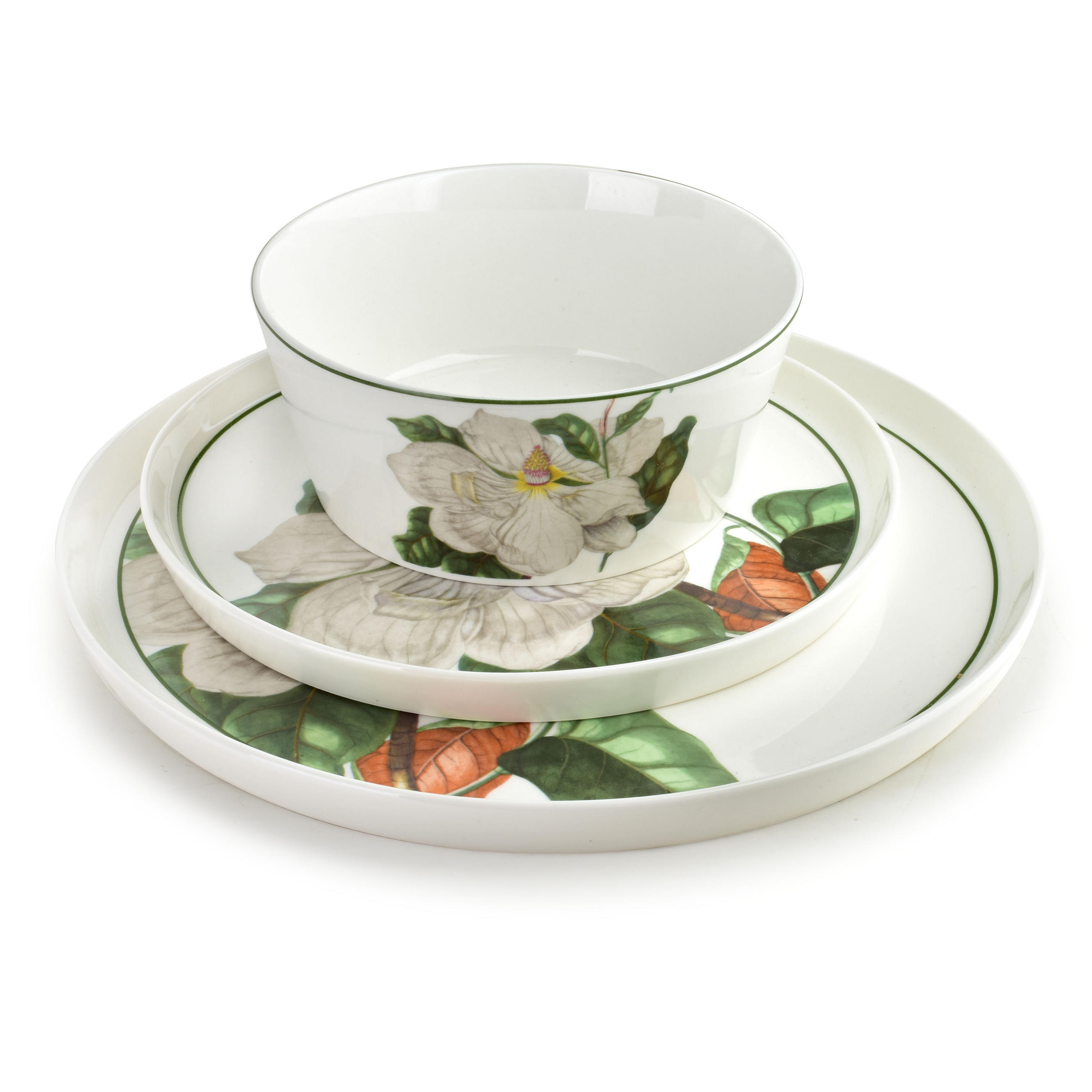 GESCHIRR-SET Lea Tree Weiß 18-tlg 26/21/15 cm Keramik - Weiß, Keramik (21/15/26cm) - Mondex