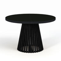 ESSTISCH runder ausziehbarer Tisch für Esszimmer DOVER 90 / 190 cm, Farbe: Schwarz - Schwarz, Holz (190/90/77cm) - Dekori_Interiors
