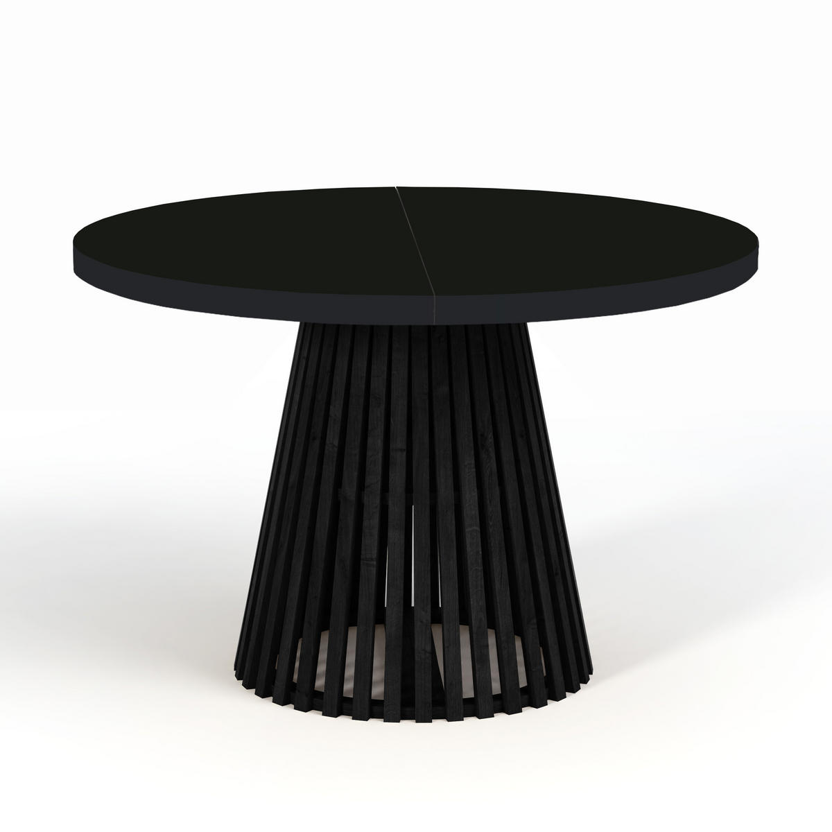 ESSTISCH runder ausziehbarer Tisch für Esszimmer DOVER 90 / 190 cm, Farbe: Schwarz - Schwarz, Holz (190/90/77cm) - Dekori_Interiors