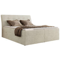 BOXBETT DAGOS 160/200 - Creme Schenille grob gewebt - H3 - Topper T25 - Creme, Textil (160/200cm) - MKS