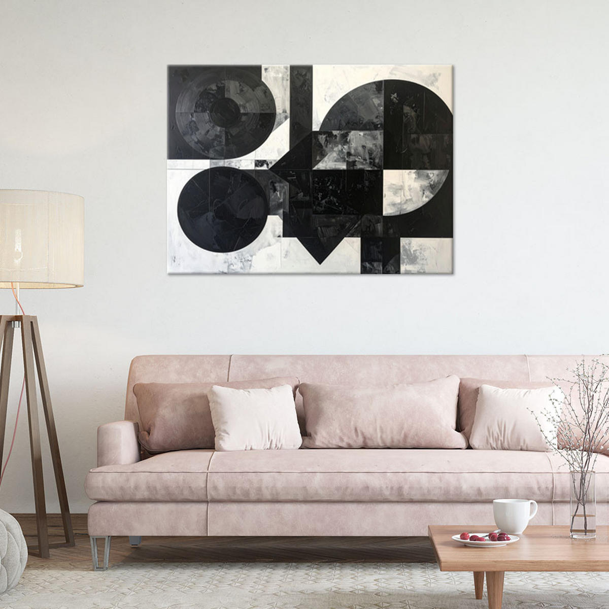 LEINWANDBILD 3D und geometrisch 120x80cm - Schwarz, Textil (120/80cm) - Feeby