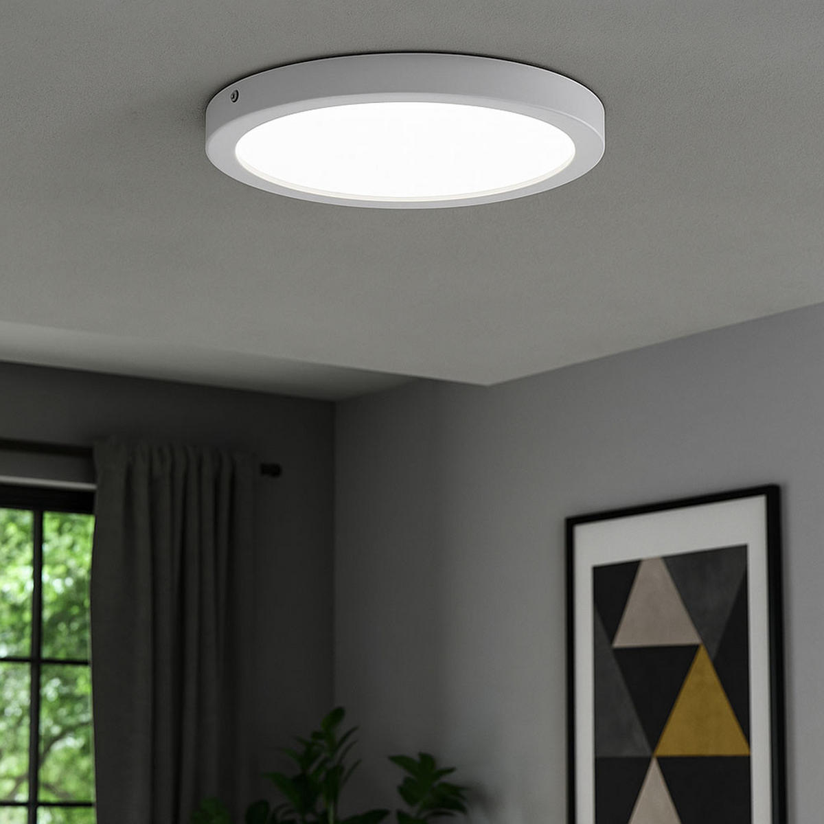 LED DECKENPANEEL Weiß 30 cm - Weiß, Metall (30/30/3.2cm) - Briloner