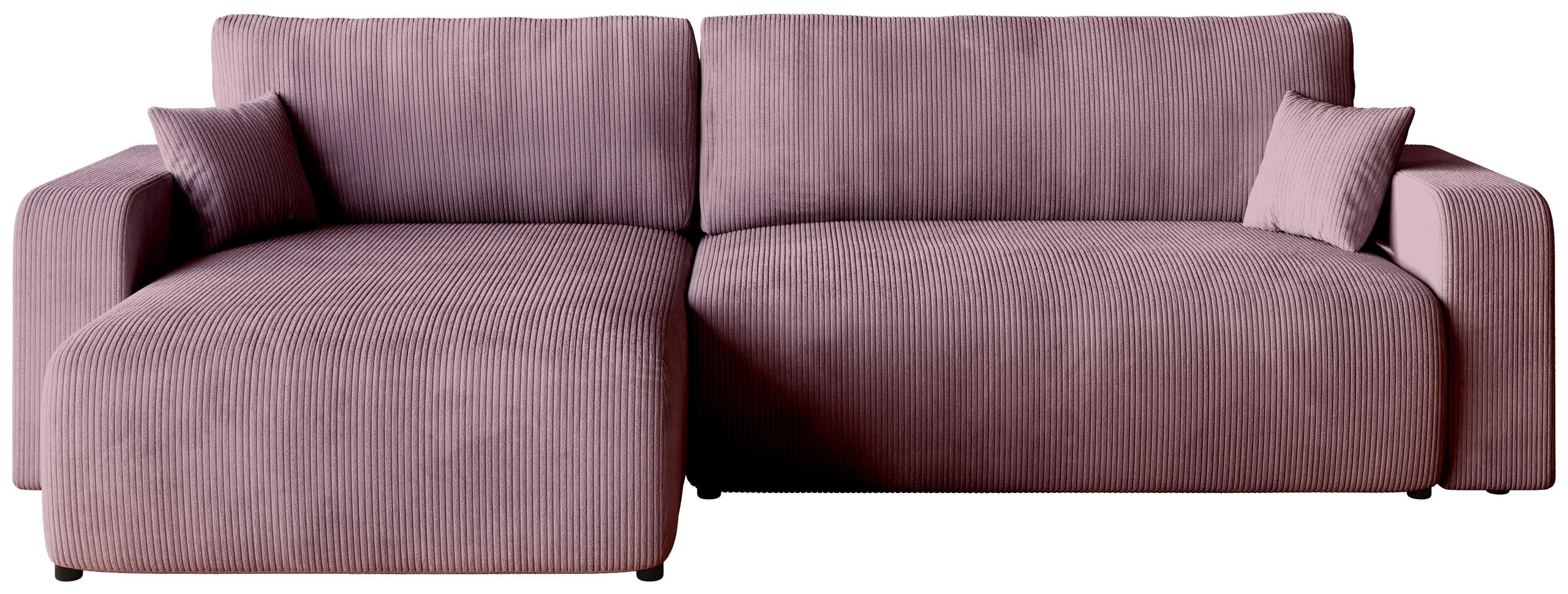 ECKSOFA PUMI XL mit Schlaffunktion Puderrosa Cord - Rosa, Textil (274/148cm) - Bromarkt