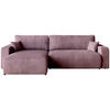 ECKSOFA PUMI XL mit Schlaffunktion Puderrosa Cord - Rosa, Textil (274/148cm) - Bromarkt