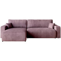 ECKSOFA PUMI XL mit Schlaffunktion Puderrosa Cord - Rosa, Textil (274/148cm) - Bromarkt