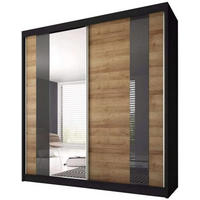 SCHIEBETÜRENSCHRANK - Schrank BEN 39 Schwarz - Schwarz, Holzwerkstoff (183/218/61cm) - Möblo