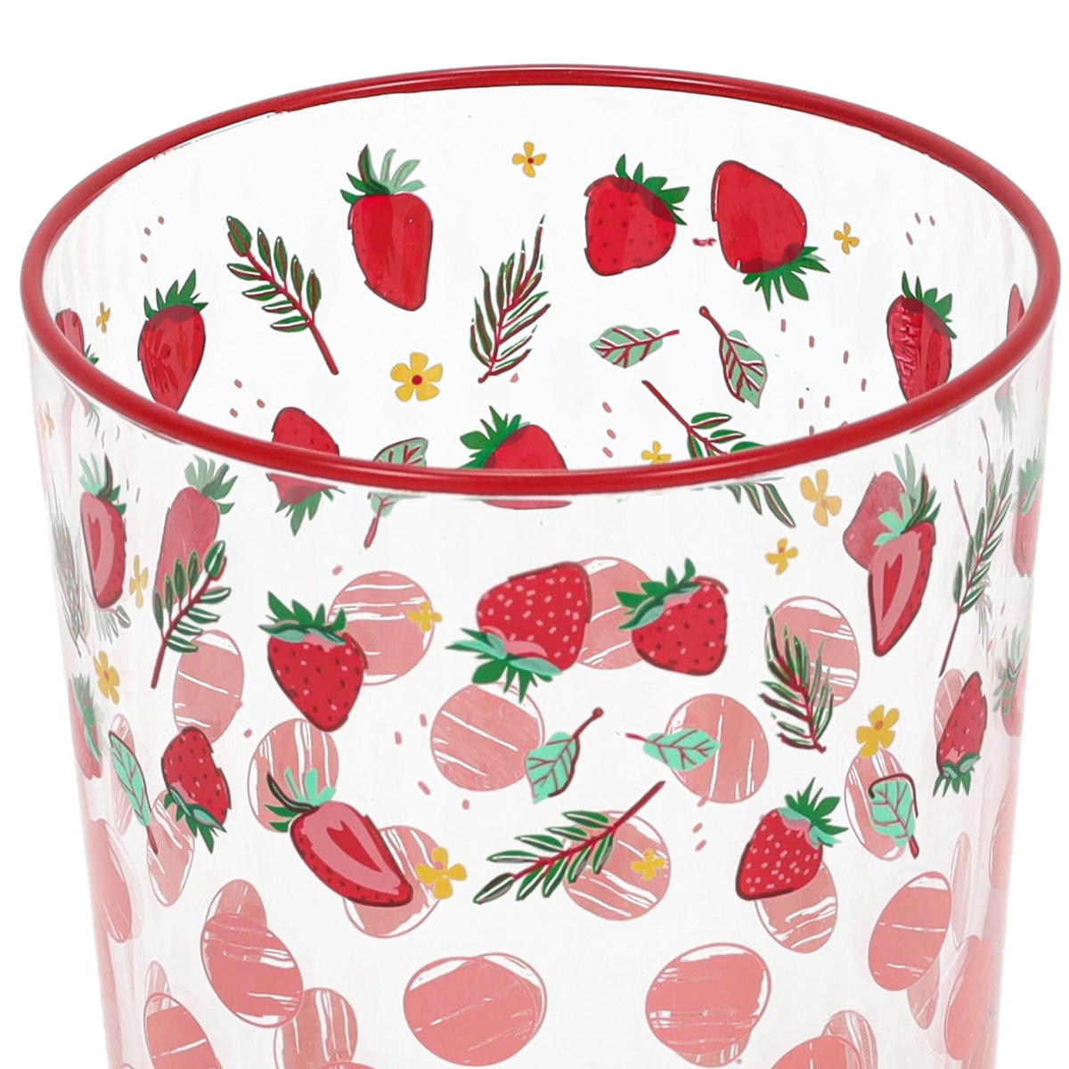 GLAS mit Obstmuster Rot 510 ml 8,8/8,8/12 cm - Multicolor, Glas (0.51L) - Excellent Houseware