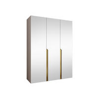 DREHTÜRENSCHRANK Mila III 150 - Kaschmir/Goldfarben, Holzwerkstoff/Kunststoff (150/202/52cm) - MIRJAN24