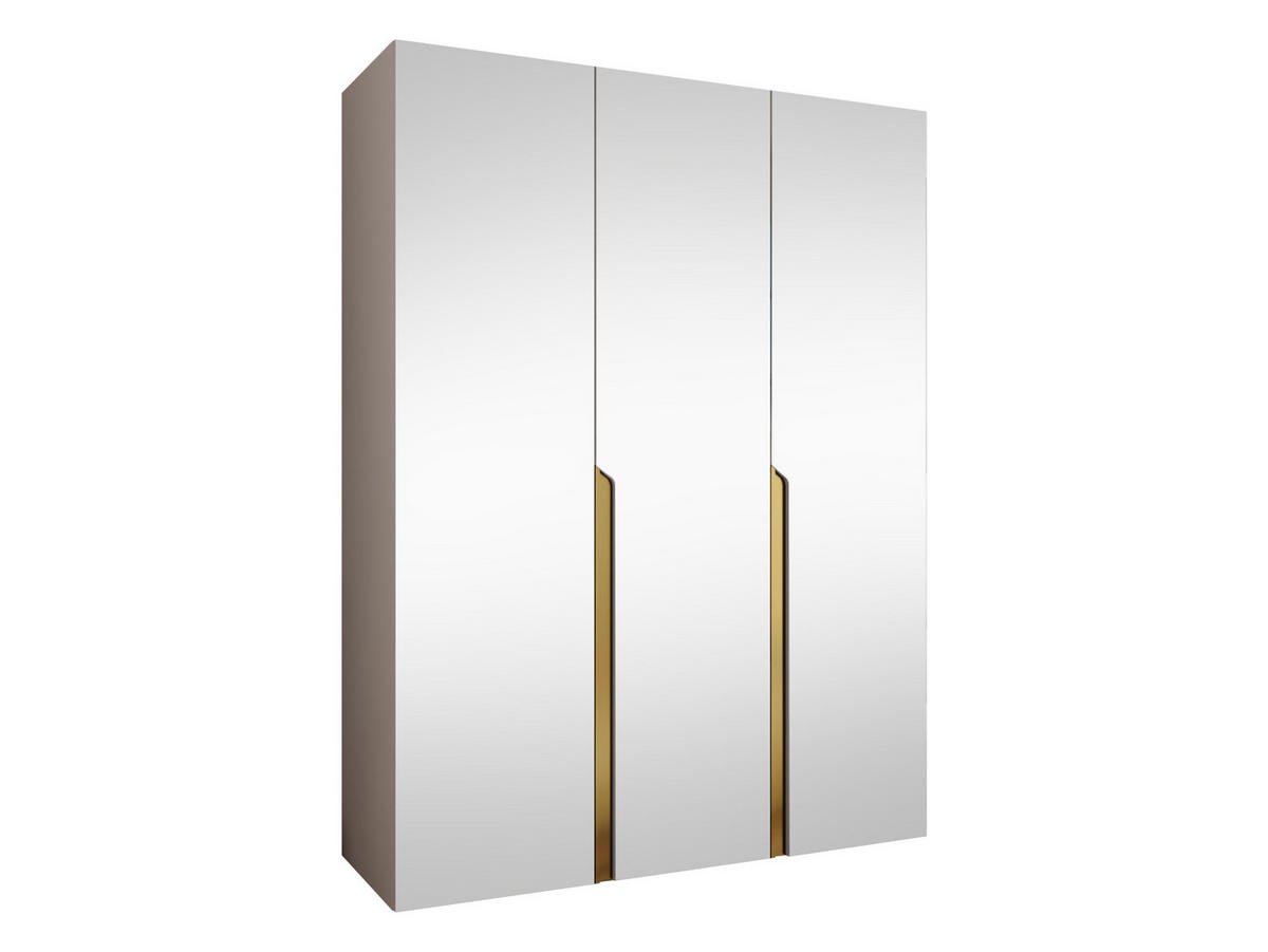 DREHTÜRENSCHRANK Mila III 150 - Kaschmir/Goldfarben, Holzwerkstoff/Kunststoff (150/202/52cm) - MIRJAN24