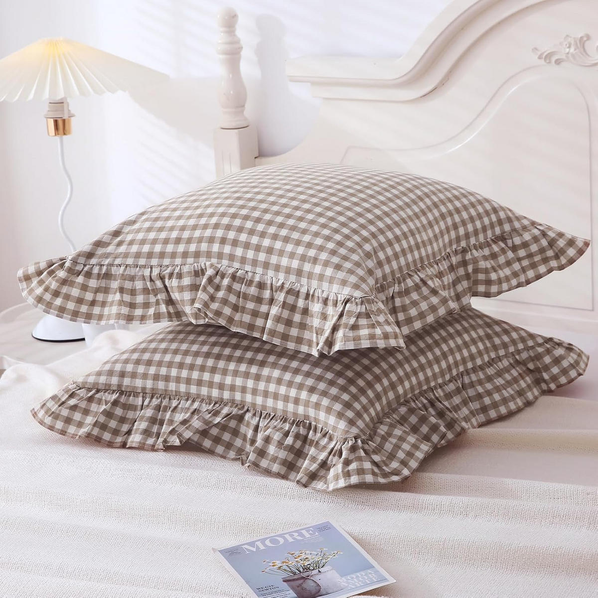 KISSENBEZUG – ohne Füllung – 45 x 45 cm – Kaffeebraun - Gelb, Textil (45/45cm)