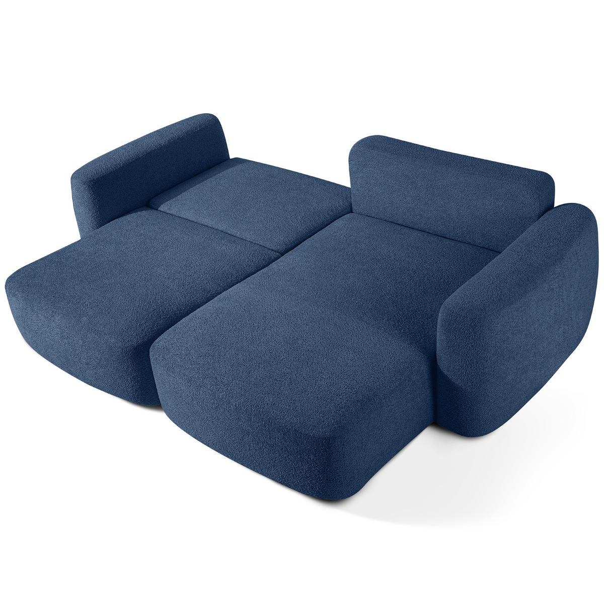 ECKSOFA rechts ELOSA - Dunkelblau, Holz/Textil (245/165cm) - KONSIMO®