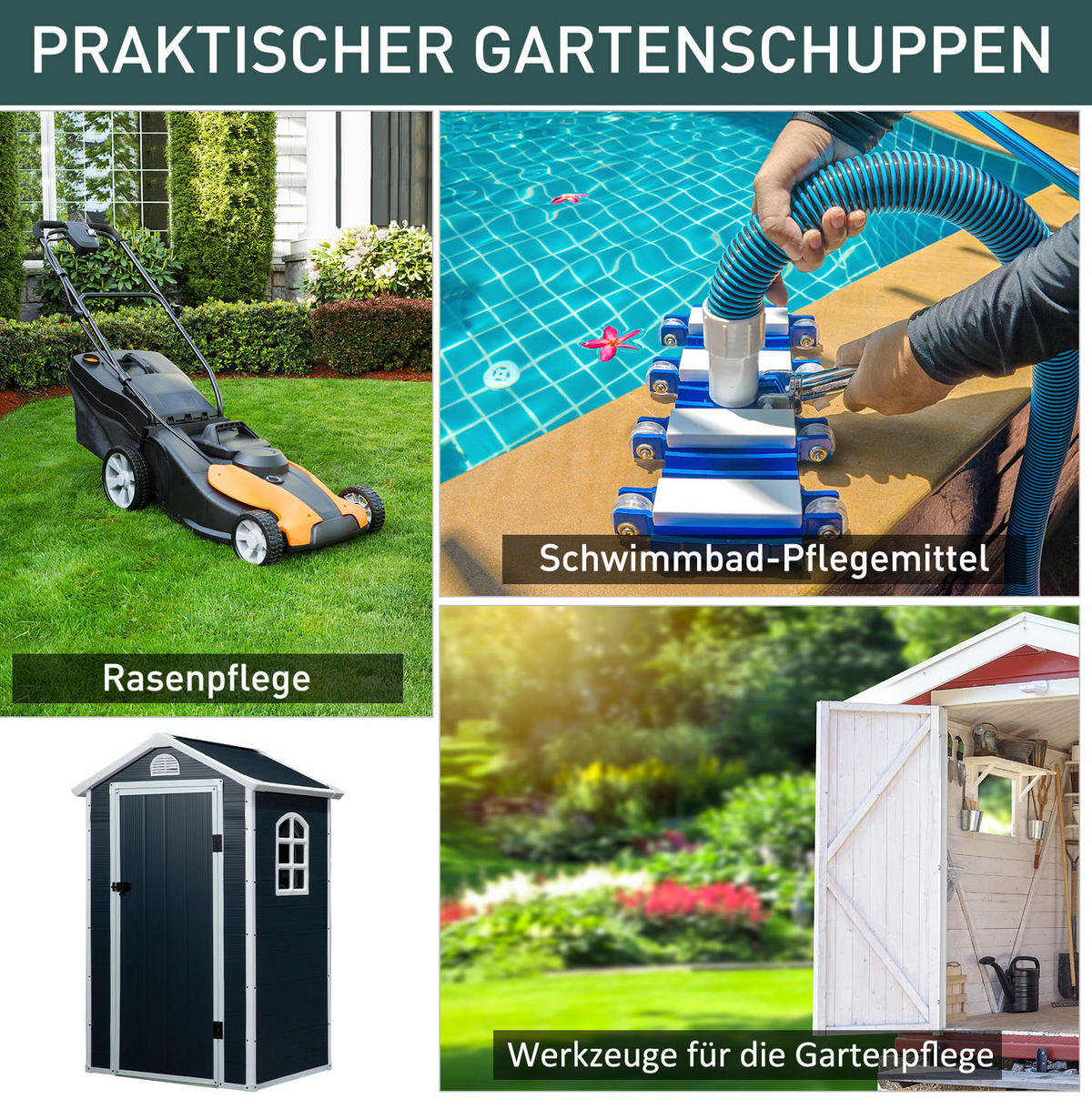 GERÄTEHAUS aus Metall 134x104x204 cm Grau mit Lüftungsfenster - Grau, Metall (104/204/134cm) - Modfu