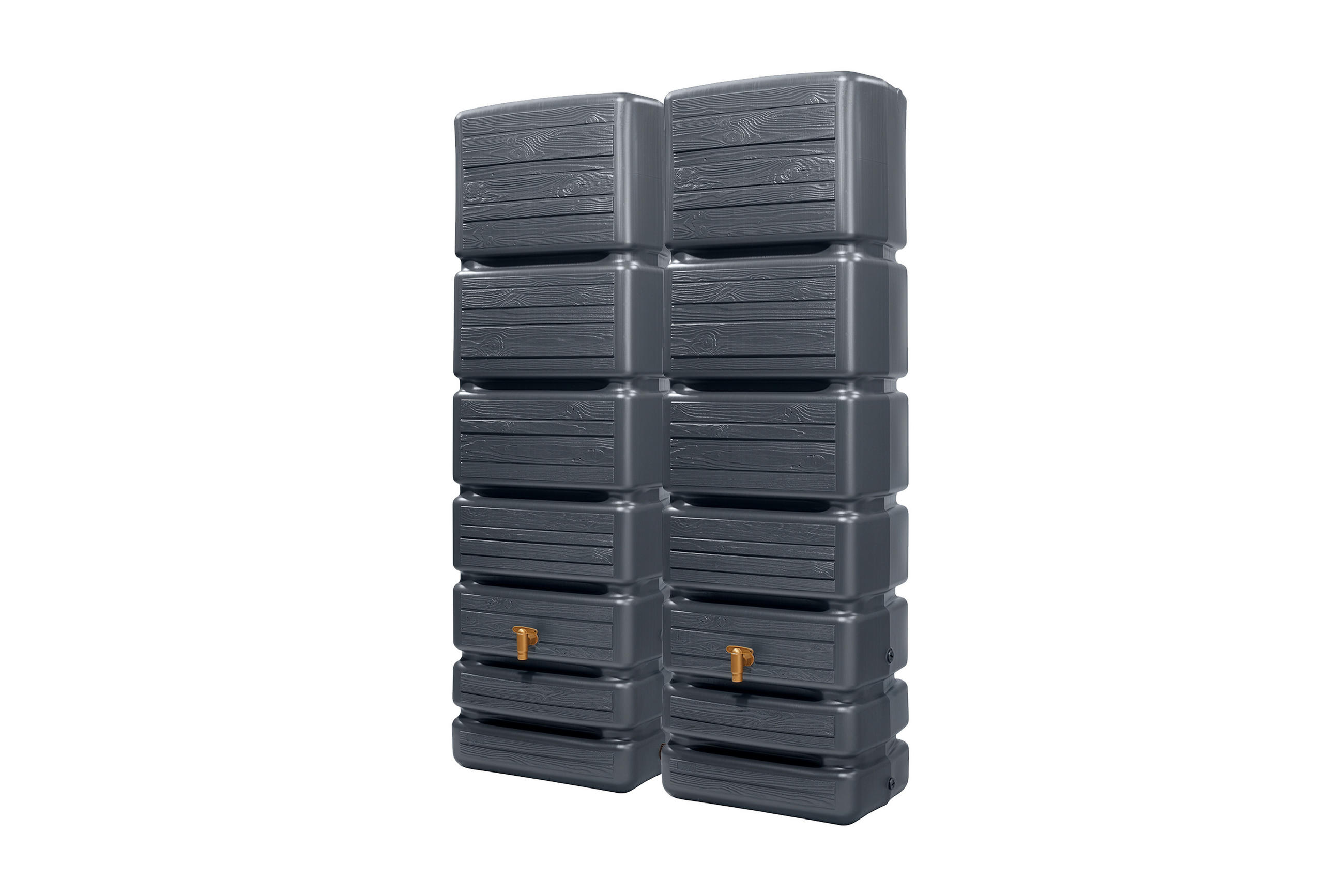 WANDTANK-SET 700 L graphite grey 2 x 350 L inkl. Verbindungsset - Graphitfarben, Kunststoff (130/184/39cm) - 4rain