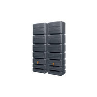 WANDTANK-SET 700 L graphite grey 2 x 350 L inkl. Verbindungsset - Graphitfarben, Kunststoff (130/184/39cm) - 4rain