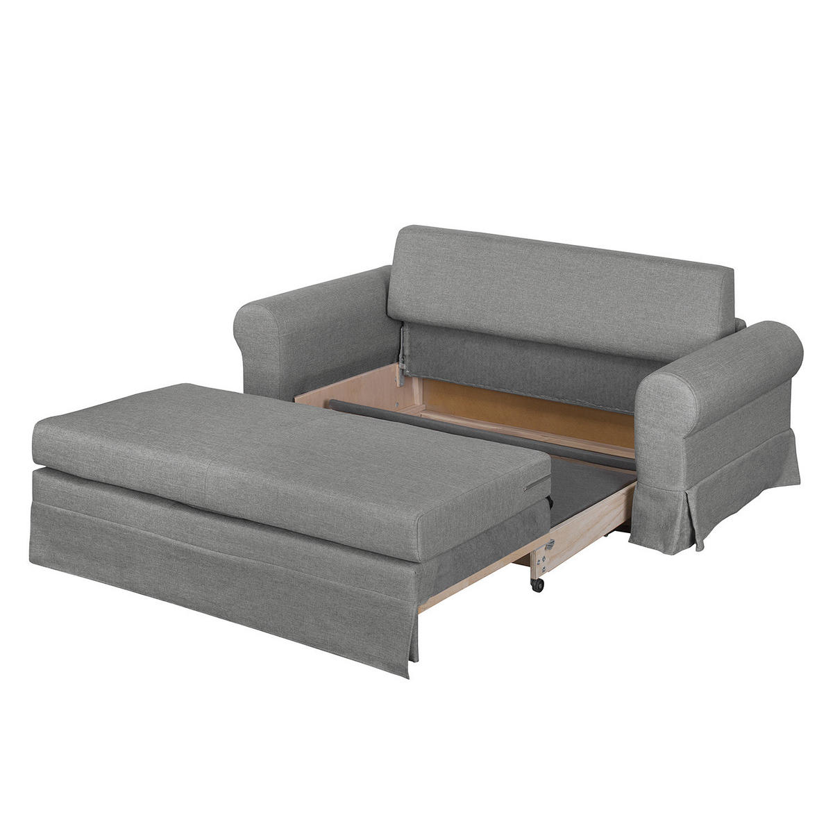 SCHLAFSOFA mit Husse - Grau, Textil (205/90/90cm) - home24