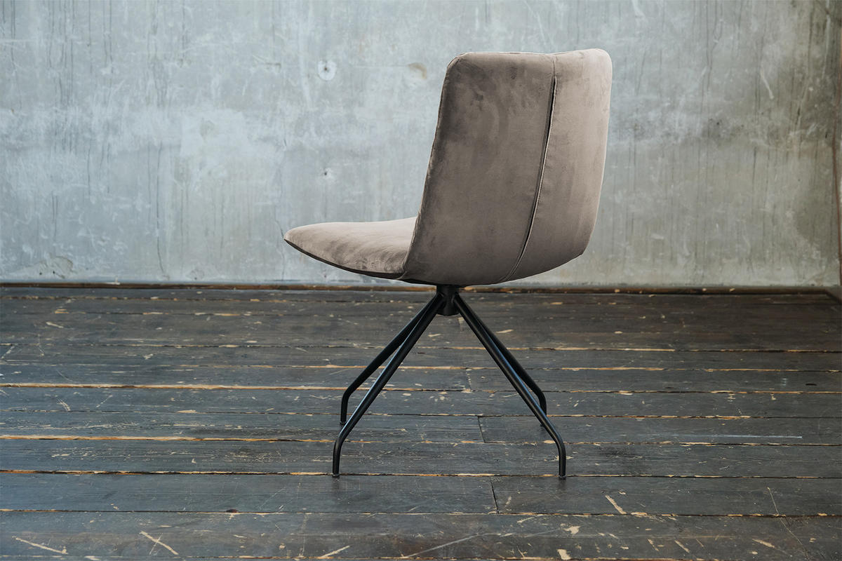 DREHSTUHL NEW CHARME Grau Velvet - Hellgrau/Grau, Textil (52/87/66cm) - KAWOLA