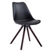 BESUCHERSTUHL Toulon Kunstleder, Gestell Buchenholz Cappuccino Rund Schwarz - Schwarz/Cappuccino, Holz/Buchenholz (48/83/56cm) - TPFLiving