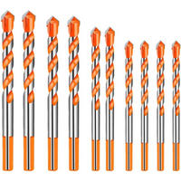 BOHRER - 10 Stück, geeignet für Keramik, Metalle und Stahl (6/8/10/12 mm) - Orange, Metall (12/1.2/1cm) - DCA