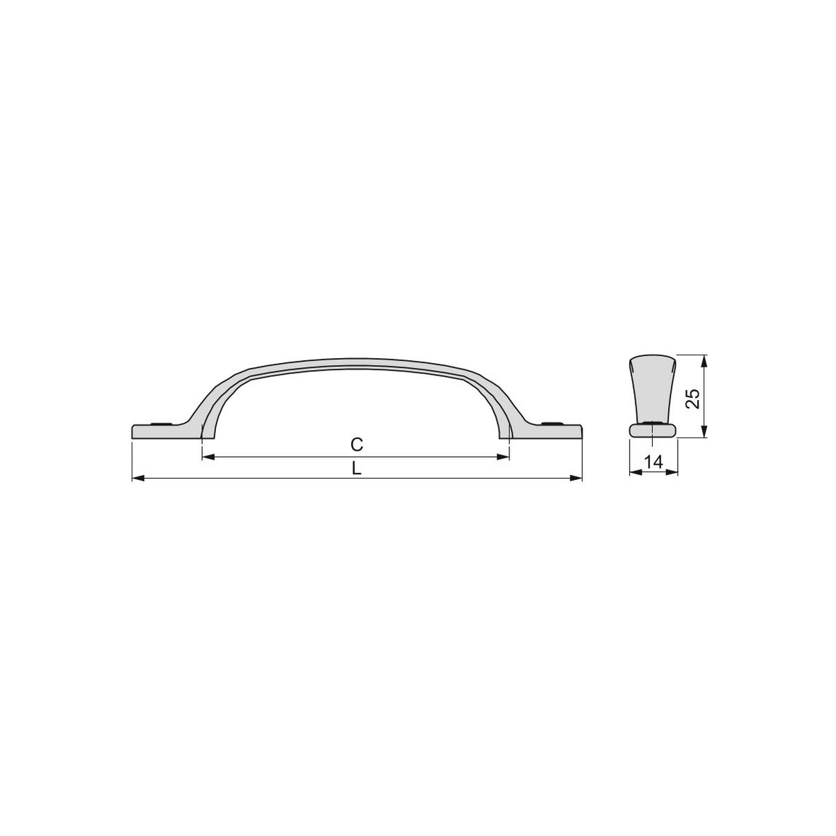 MÖBELGRIFF Nairobi, L139mm, 96mm Achsenabstand, Zamak, Bronze - Bronzefarben, Kunststoff (7/3/16cm) - EMUCA