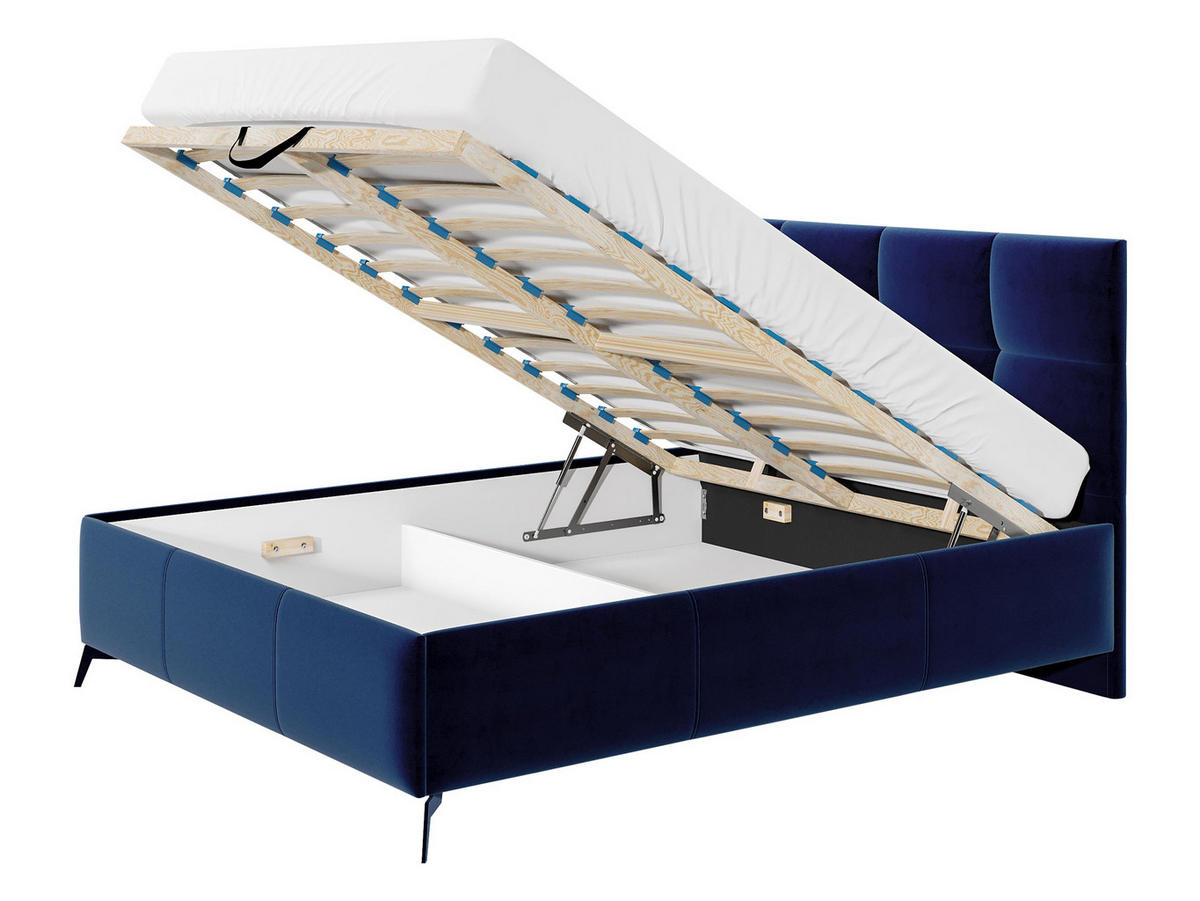 POLSTERBETT Genua - Beige/Schwarz, Holz/Holzwerkstoff (160/200cm) - MIRJAN24