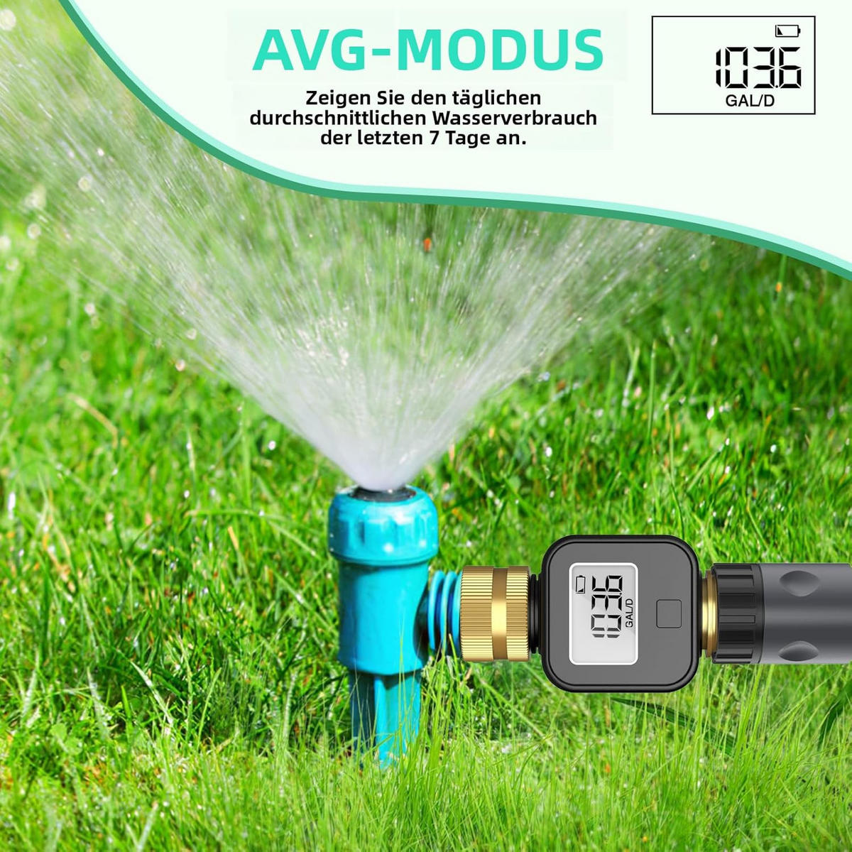 BEWÄSSERUNGSREGLER Wasserzähler mit Messinganschlüssen - Grau, Metall (9/5/5cm) - Weltevree