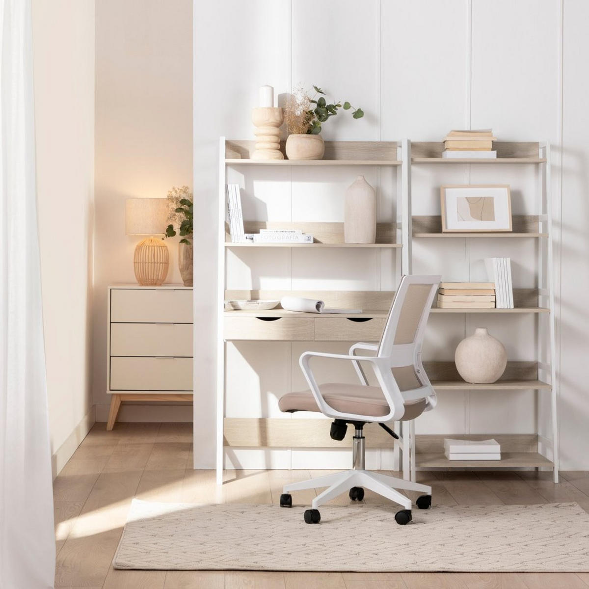 SCHREIBTISCHSTUHL Sayla Beige 60 cm x 95-105 cm - Beige, Kunststoff (60/95/60cm)