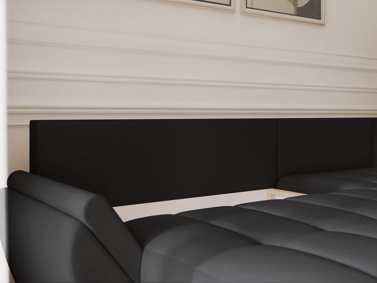 ECKSOFA DOLCE mit Schlaffunktion und Bettkasten Anthrazit - Anthrazit, Holzwerkstoff/Kunststoff (266/190cm) - Idohome