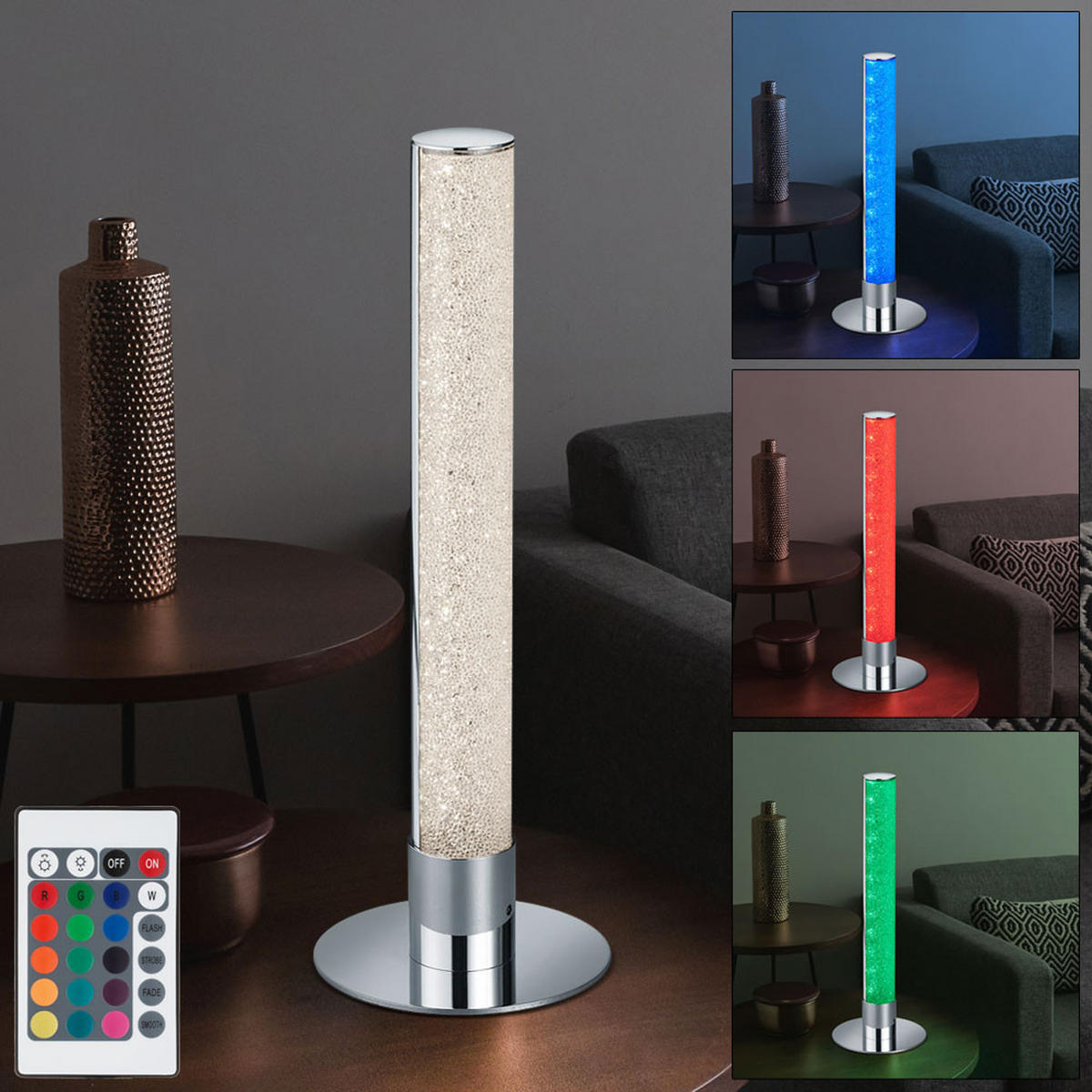 LED TISCHLEUCHTE Leia Silber Chrom - Silberfarben, Metall (15/15/40cm)