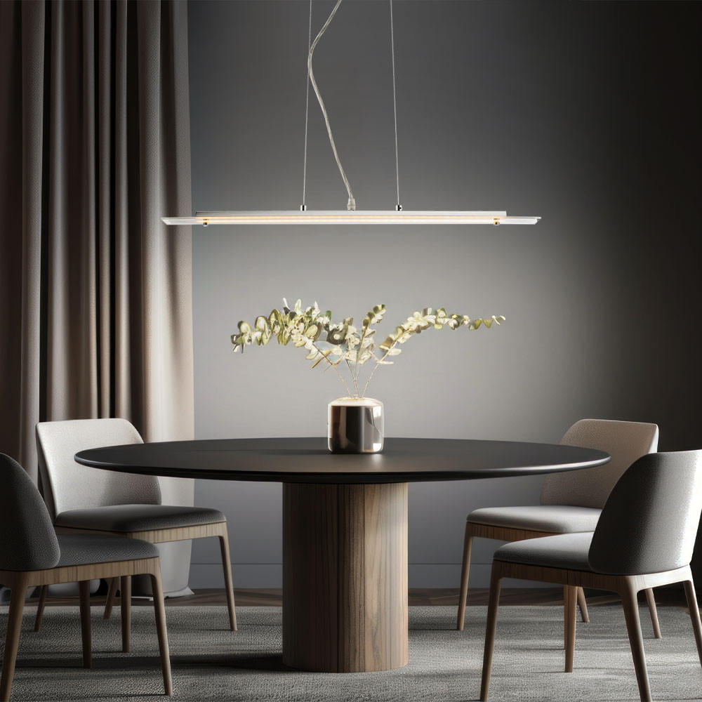 LED HÄNGELEUCHTE KISIMEN Silber satiniertes Glas - Silberfarben, Glas (70/7/120cm) - Globo Lighting