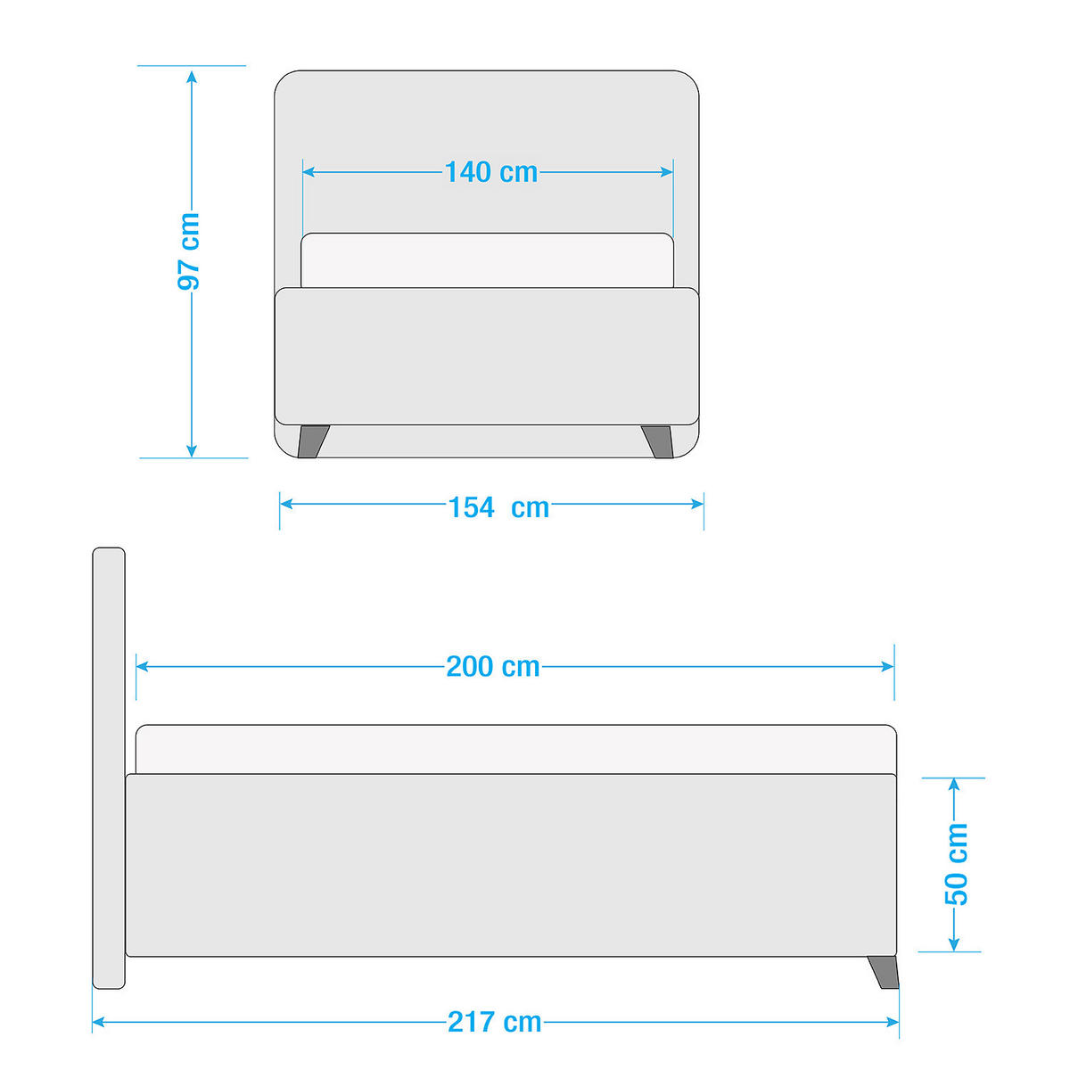 POLSTERBETT - Samt - Dunkelgrün, Holz/Textil (140/200cm) - home24