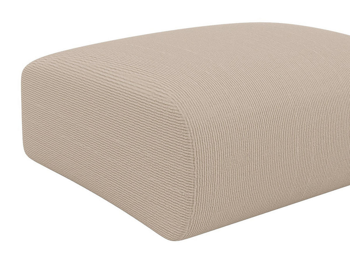 SITZHOCKER - 1 Person - Samt, Stoff - Beige - POGNI - Beige, Textil (75/45/75cm) - Vente-Unique