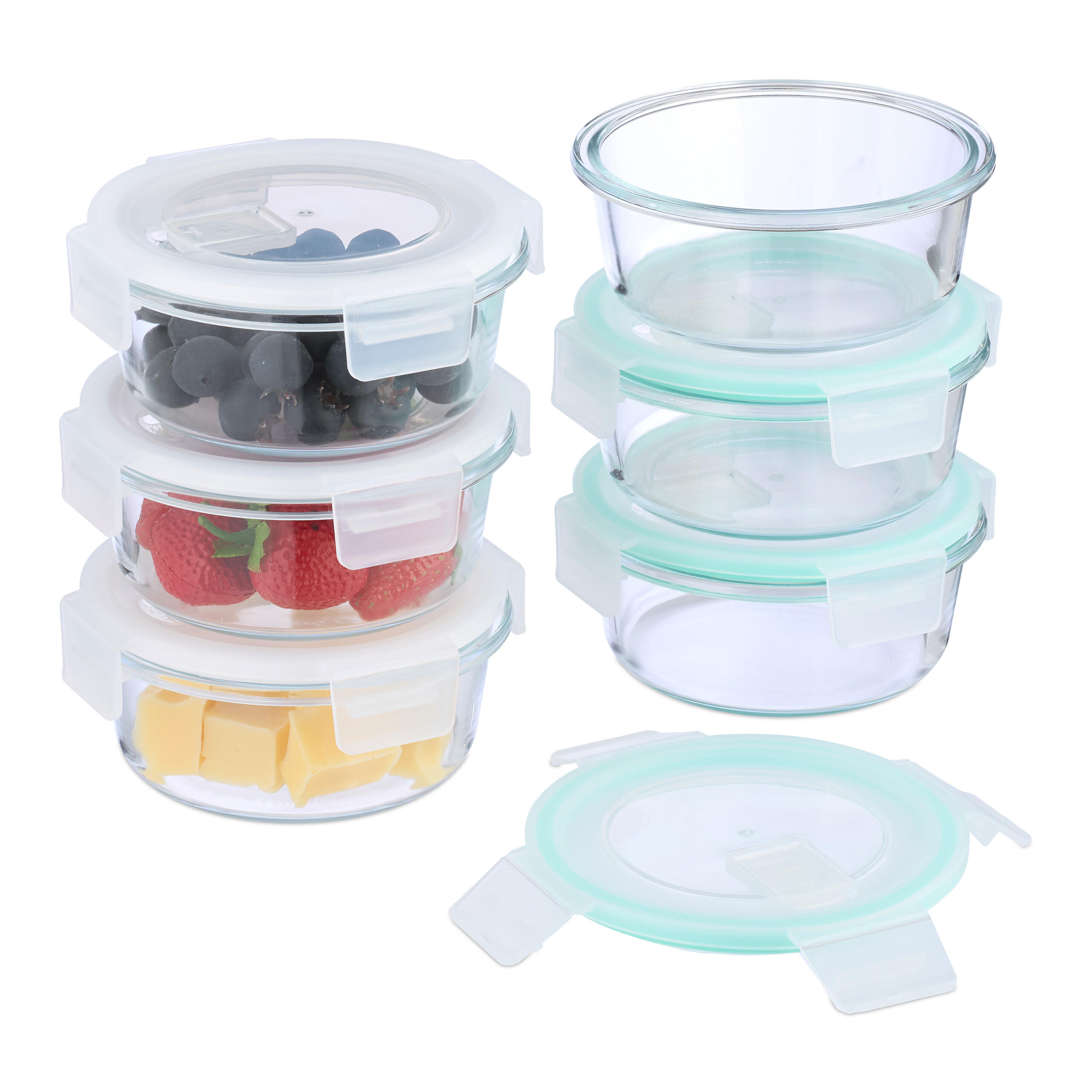 SÚPRAVA sklenených dóz - priehľadné, plast/sklo (13.5/6/13.5cm) - Relaxdays