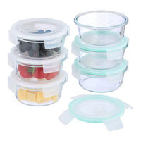 SÚPRAVA sklenených dóz - priehľadné, plast/sklo (13.5/6/13.5cm) - Relaxdays