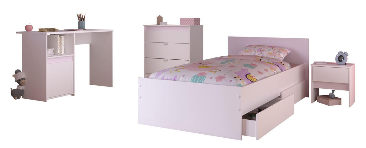 KINDERZIMMER-SET 5-tlg. Parisot Pirouette 25 Holzdekor Weiß - Weiß, Kunststoff (100/1/200cm) - 58aufmkessel