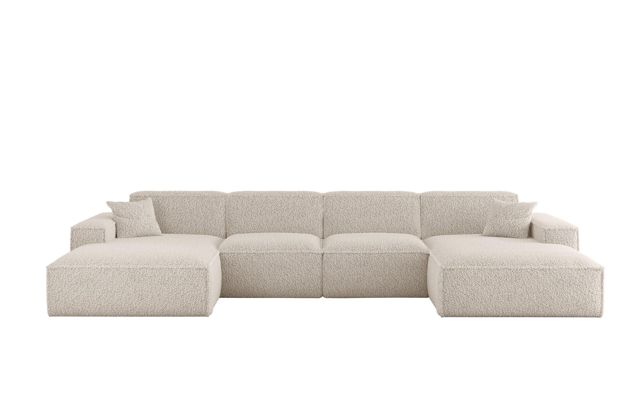 WOHNLANDSCHAFT Celes Premium In Sven - Weiß, Holzwerkstoff/Textil (378/73/165cm) - Fun Möbel