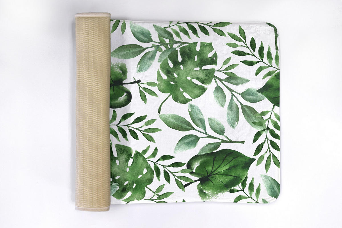 BADTEPPICH 75x45 cm Monstera-Blätter - Grün, Textil (75/45cm) - TULUP