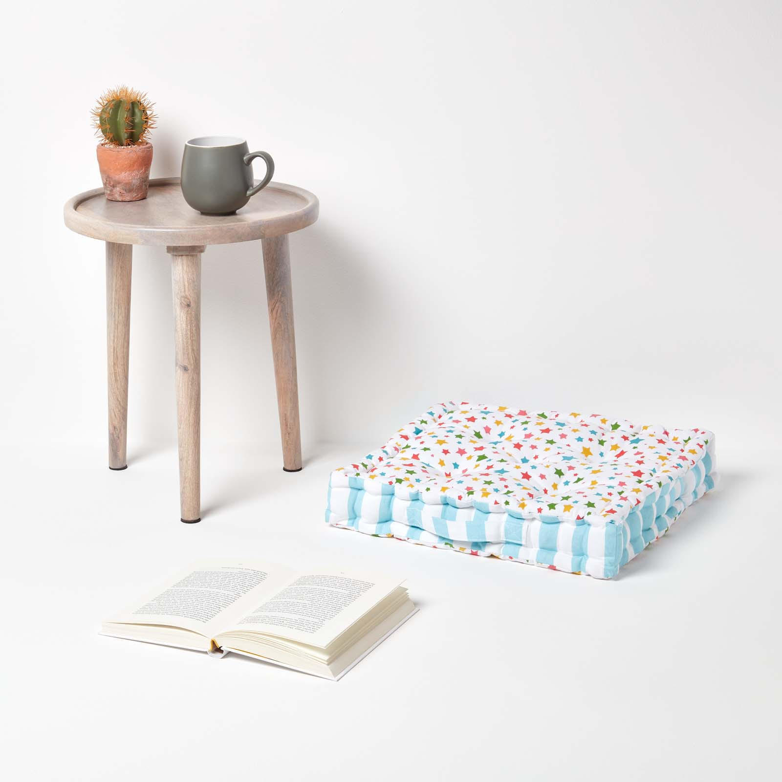SITZKISSEN Sterne bunt 40/40/8 cm - Multicolor, Textil (40/40/8cm) - Homescapes
