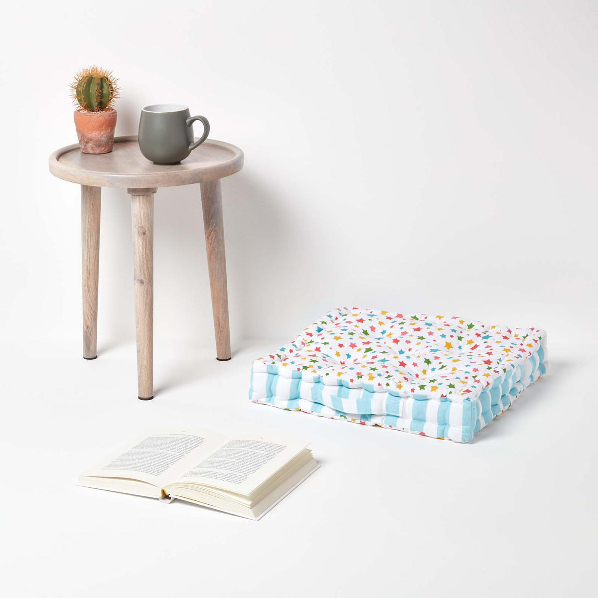 SITZKISSEN Sterne bunt 40/40/8 cm - Multicolor, Textil (40/40/8cm) - Homescapes