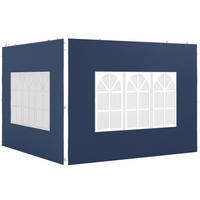 PAVILLON SEITENWÄNDE 2er Set 3x3 3x6 Fenster blau - Blau, Kunststoff (293/193/1cm) - Fortuna Lai